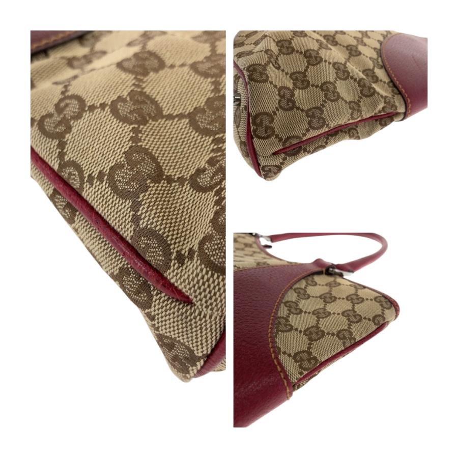 美品 GUCCI グッチ ベージュ レッド シルバー金具 GGキャンバス 113061 トートバッグ ショルダーバッグ レディース 505362 | GUCCI | 05