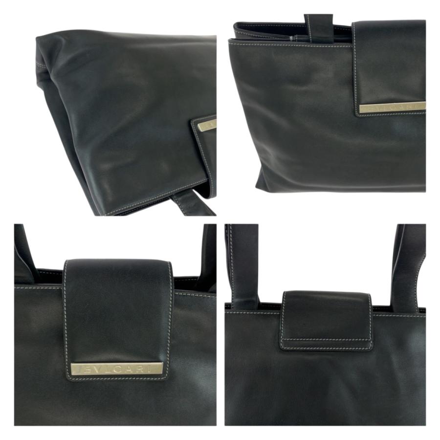 BVLGARI（ブルガリ） 美品 ロゴプレート ブラック 黒 シルバー金具
