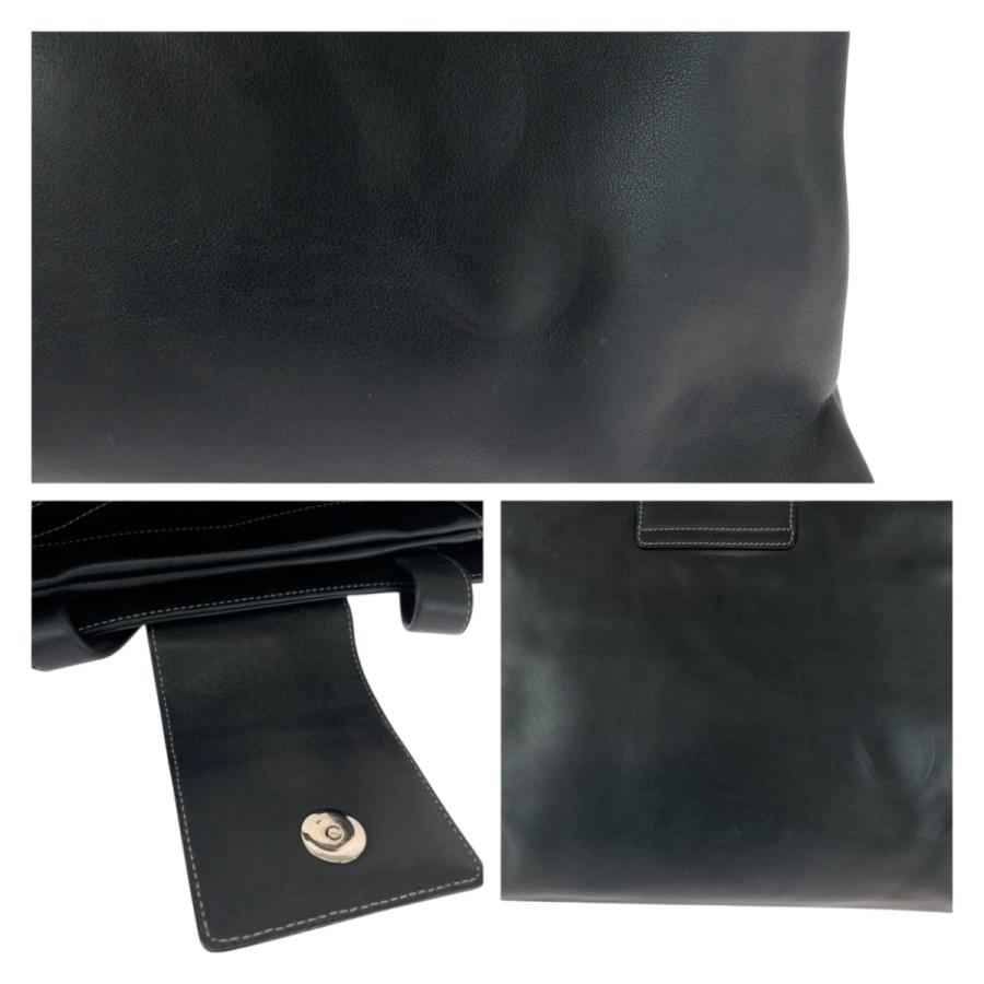 美品 BVLGARI ブルガリ ロゴプレート ブラック 黒 シルバー金具 レザー トートバッグ ショルダーバッグ レディース 505389 | BVLGARI | 05
