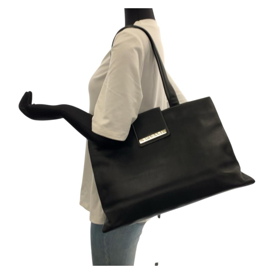 美品 BVLGARI ブルガリ ロゴプレート ブラック 黒 シルバー金具 レザー トートバッグ ショルダーバッグ レディース 505389 | BVLGARI | 06