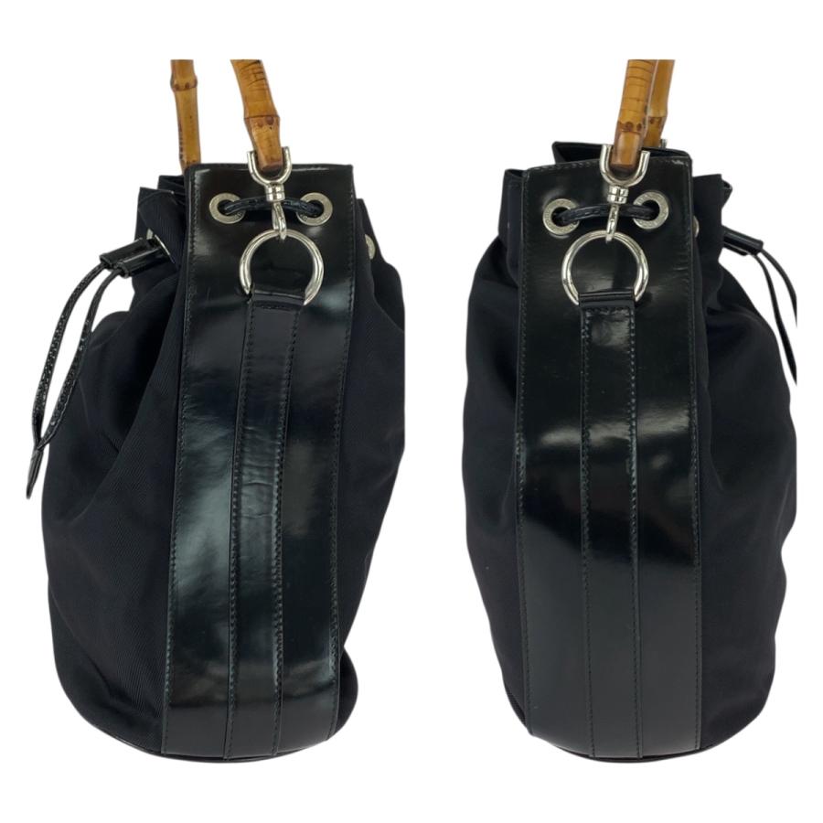 GUCCI（グッチ） 美品 バンブー ブラック 黒 ブラウン ナイロン