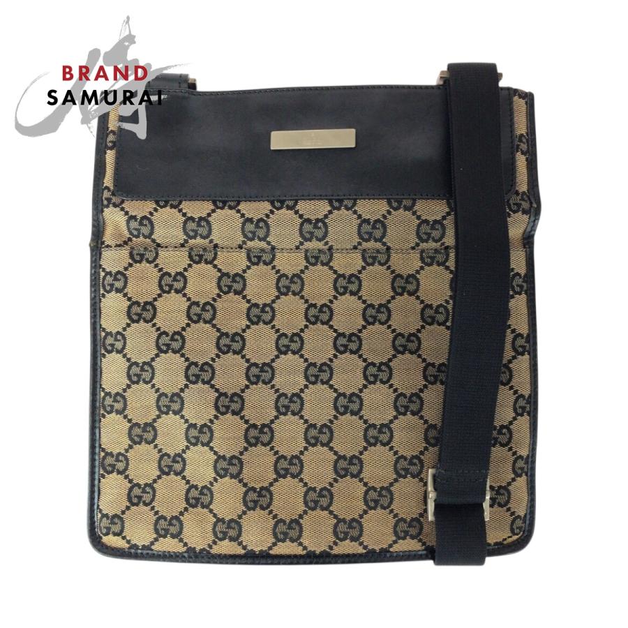 GUCCI（グッチ） ベージュ グレー シルバー金具 GGキャンバス/レザー 
