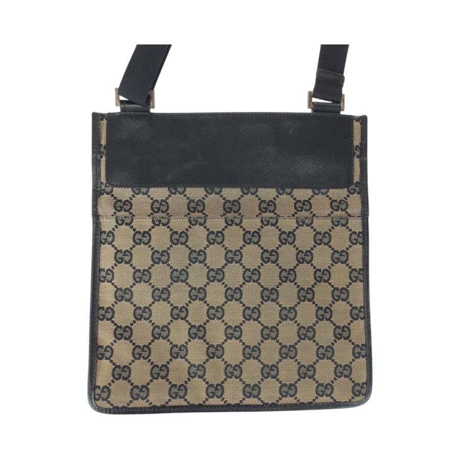 GUCCI グッチ ベージュ グレー シルバー金具 GGキャンバス/レザー 019 0348 ショルダーバッグ ポシェット レディース 505422