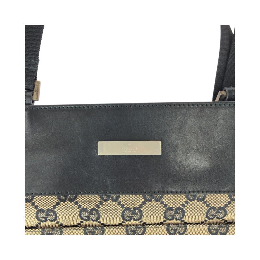 GUCCI グッチ ベージュ グレー シルバー金具 GGキャンバス/レザー 019 0348 ショルダーバッグ ポシェット レディース 505422