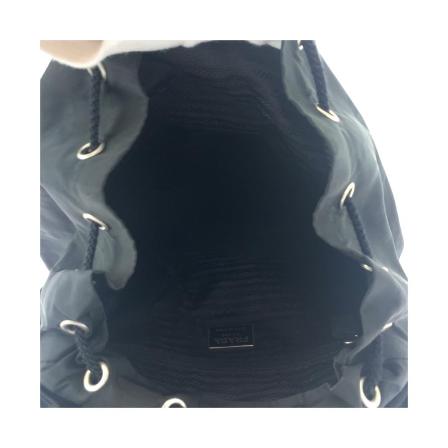 PRADA 美品 プラダ テスート 三角ロゴプレート ブラック 黒 シルバー