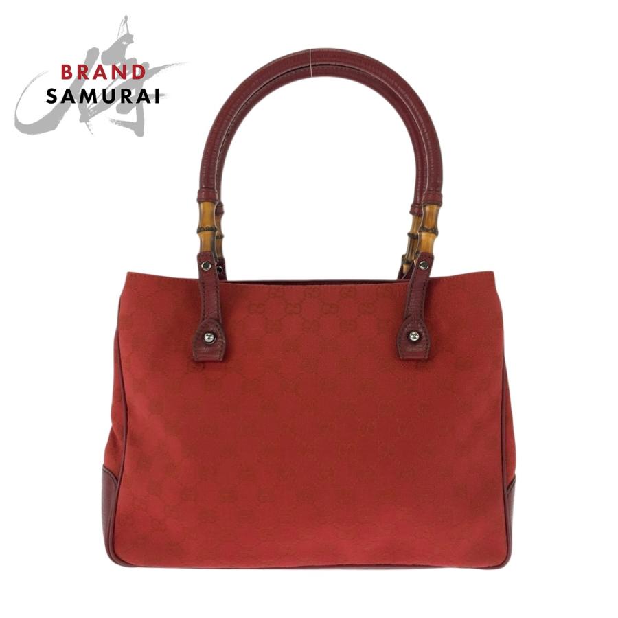 GUCCI（グッチ） 美品 バンブー レッド ブラウン シルバー金具 