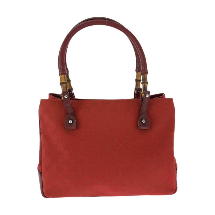 GUCCI（グッチ） 美品 バンブー レッド ブラウン シルバー金具