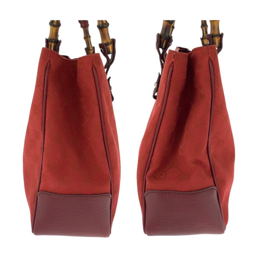 GUCCI（グッチ） 美品 バンブー レッド ブラウン シルバー金具