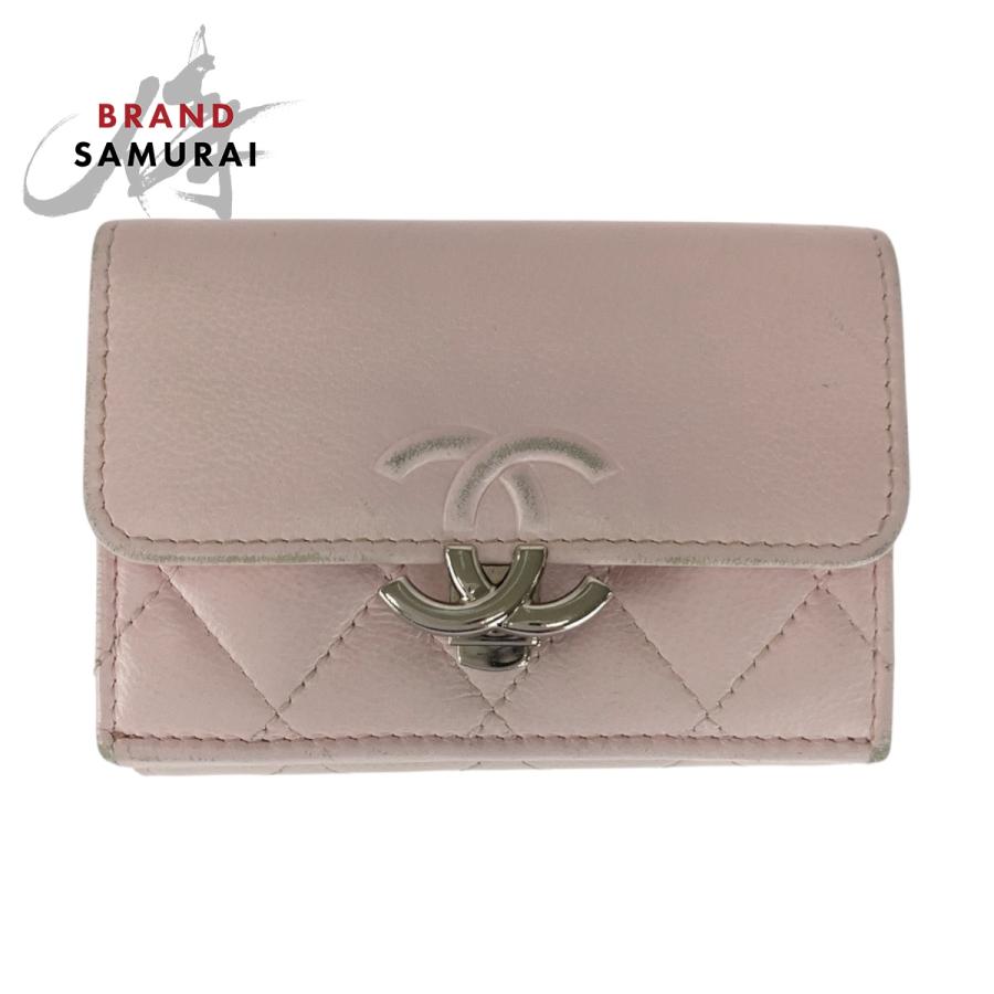 CHANEL シャネル マトラッセ ココマーク ピンク シルバー金具 レザー  