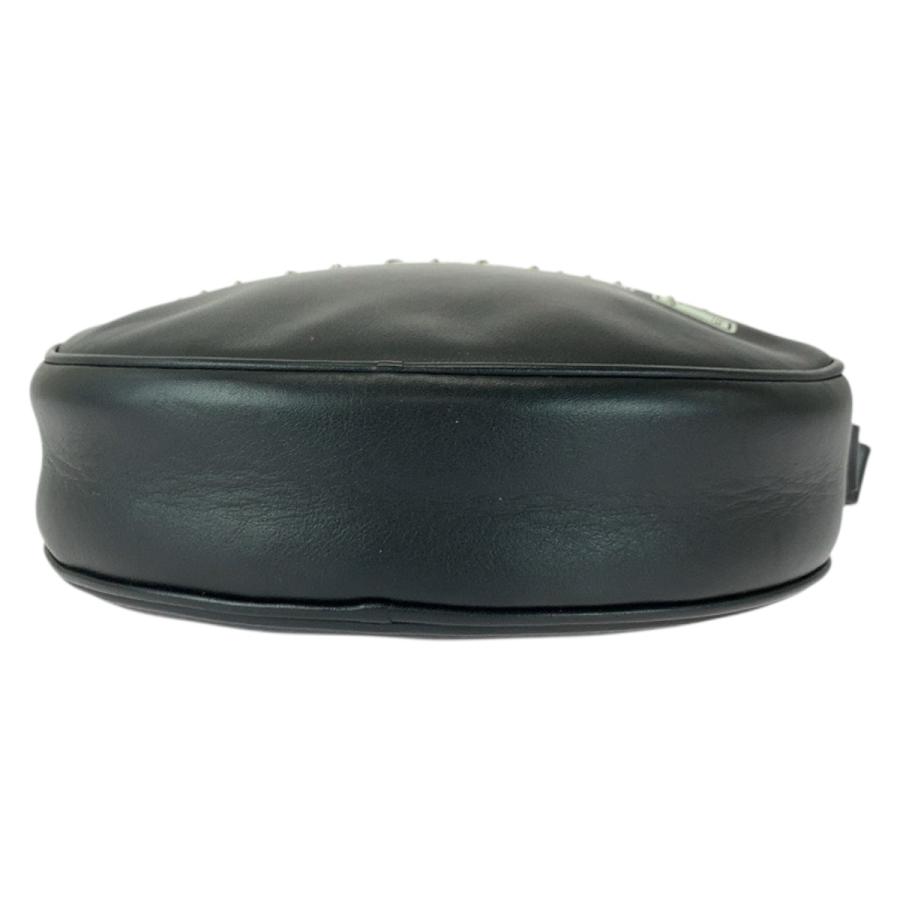 美品 CELINE セリーヌ ダンシングキッド ロゴスタッズ ブラック 黒 ホワイト シルバー金具 レザー 195883DDJ.38SI ショルダーバッグ 505462_9