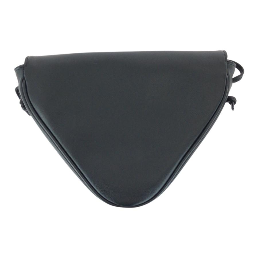 美品 CELINE セリーヌ トライアングル ロゴ ブラック 黒 ホワイト レザー 195903DCS ショルダーバッグ ポシェット レディース 505463_1