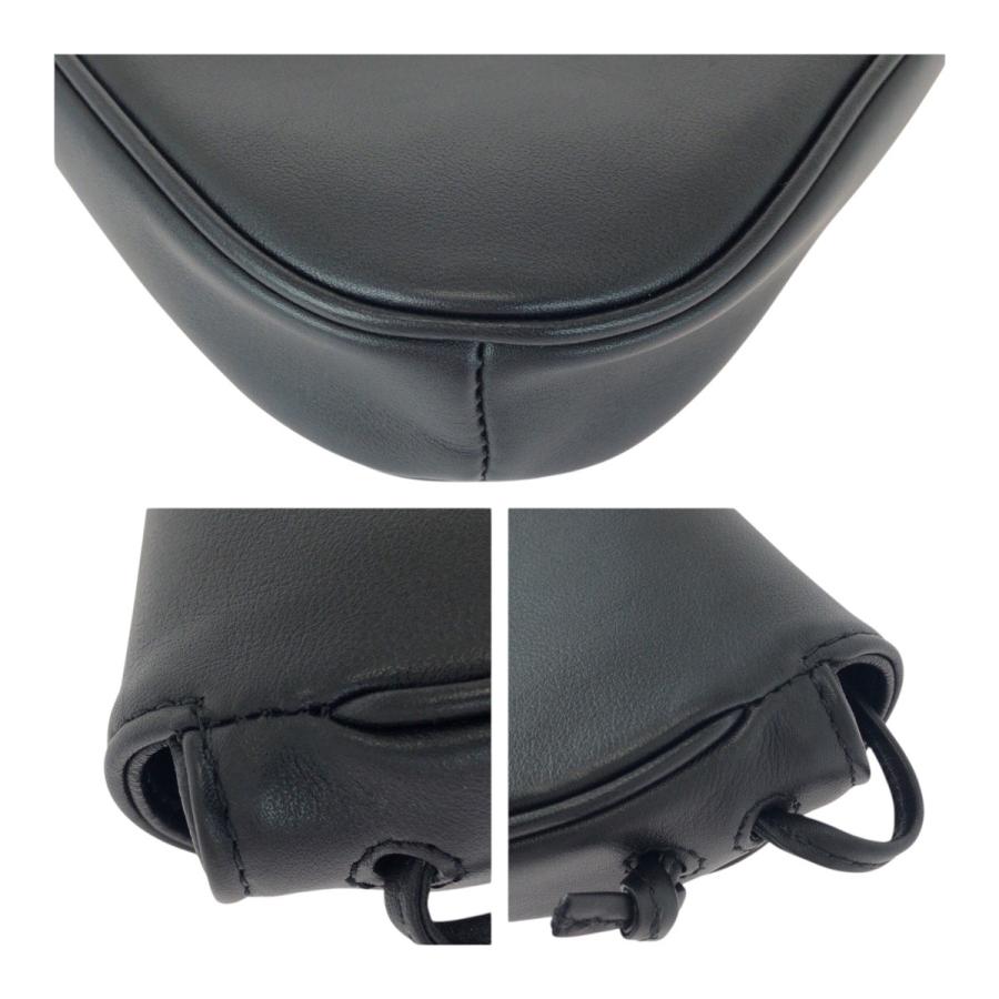 美品 CELINE セリーヌ トライアングル ロゴ ブラック 黒 ホワイト レザー 195903DCS ショルダーバッグ ポシェット レディース 505463_2