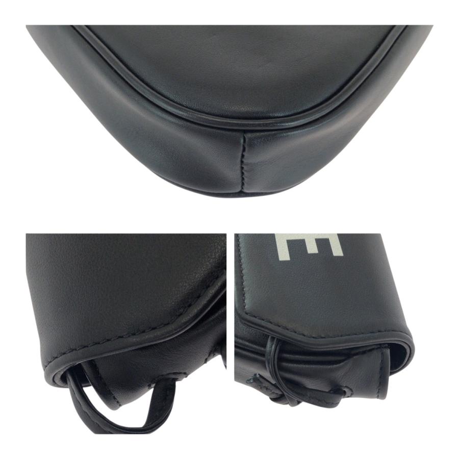 美品 CELINE セリーヌ トライアングル ロゴ ブラック 黒 ホワイト レザー 195903DCS ショルダーバッグ ポシェット レディース 505463_3