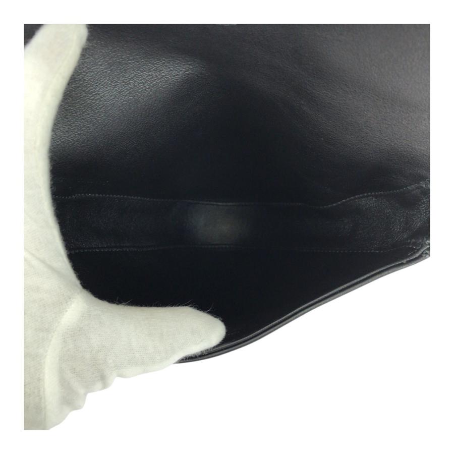 美品 CELINE セリーヌ トライアングル ロゴ ブラック 黒 ホワイト レザー 195903DCS ショルダーバッグ ポシェット レディース 505463_8