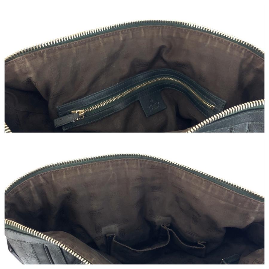 美品 GUCCI グッチ グッチシマ ダークグリーン系 グレー系 ゴールド金具 レザー 247281 トートバッグ ショルダーバッグ 2way 505481 | GUCCI | 05
