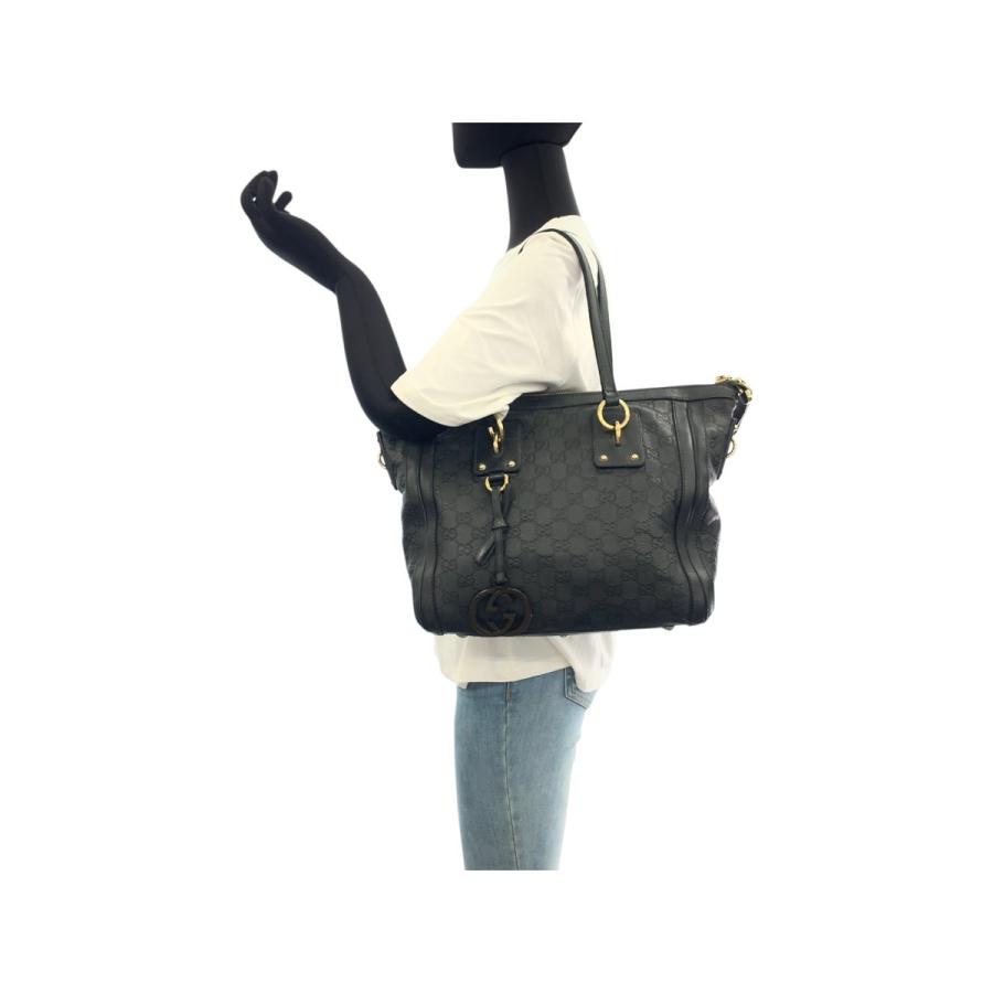 美品 GUCCI グッチ グッチシマ ダークグリーン系 グレー系 ゴールド金具 レザー 247281 トートバッグ ショルダーバッグ 2way 505481 | GUCCI | 06