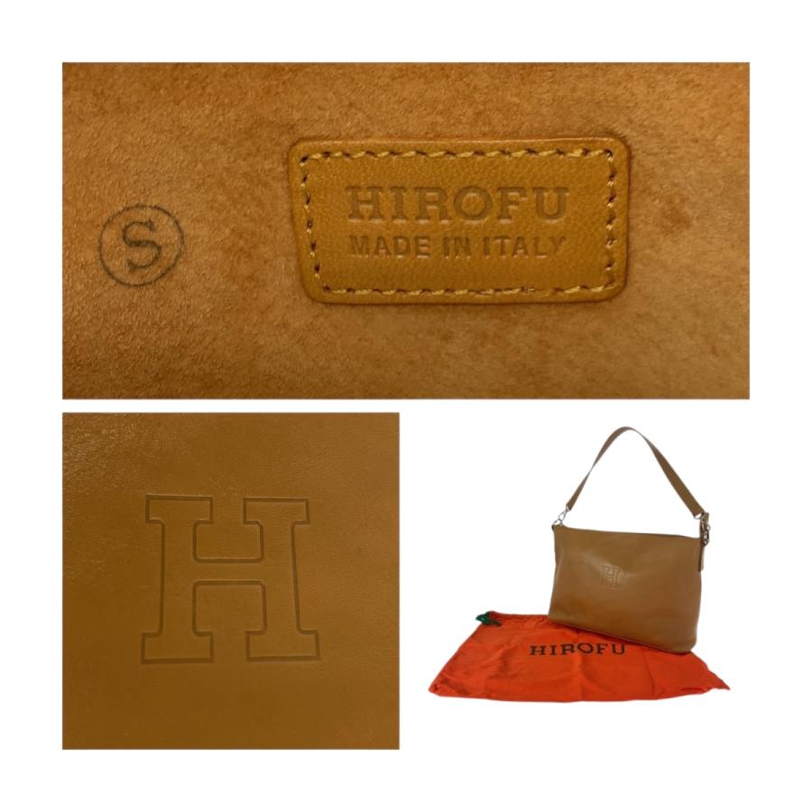 HIROFU 美品 ヒロフ ブラウン シルバー金具 レザー ショルダーバッグ