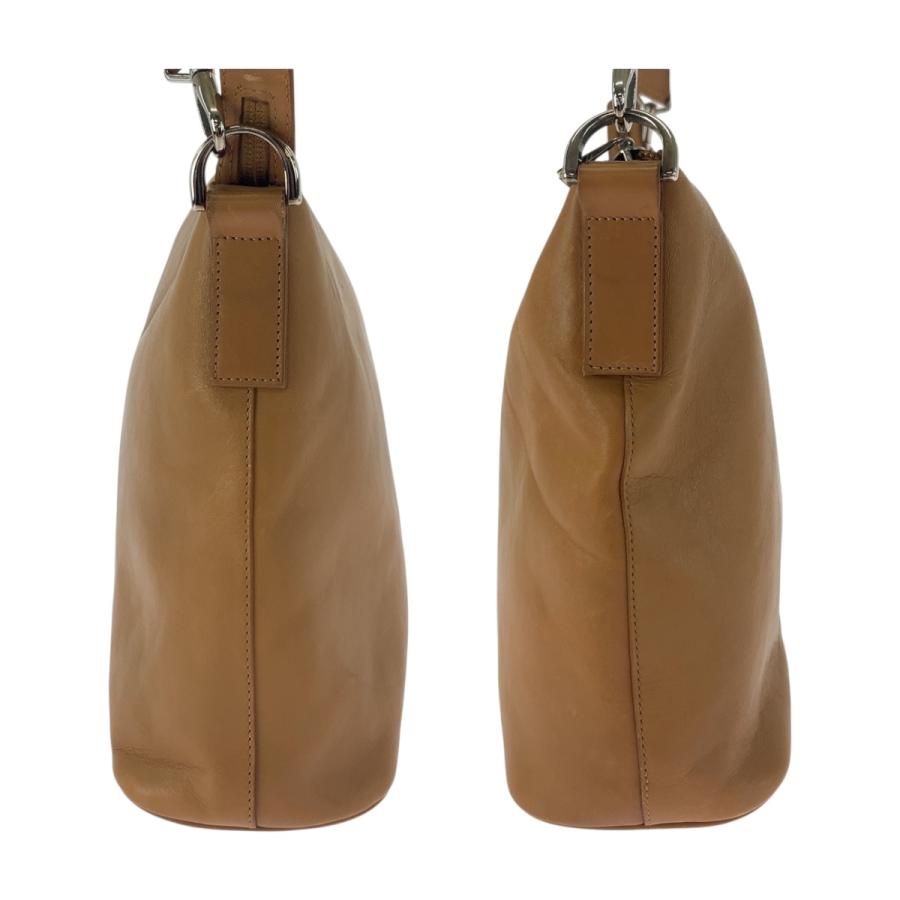 HIROFU 美品 ヒロフ ブラウン シルバー金具 レザー ショルダーバッグ