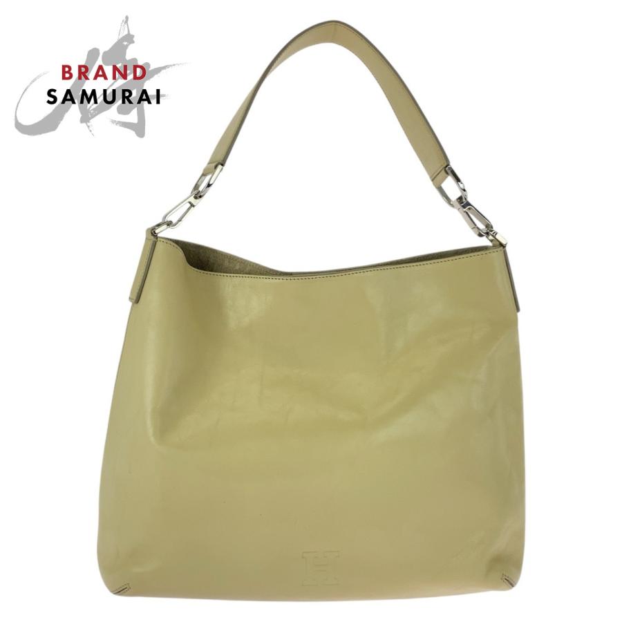 美品 HIROFU ヒロフ ベージュ クリーム シルバー金具 レザー 2007601 ショルダーバッグ レディース 505489 | HIROFU