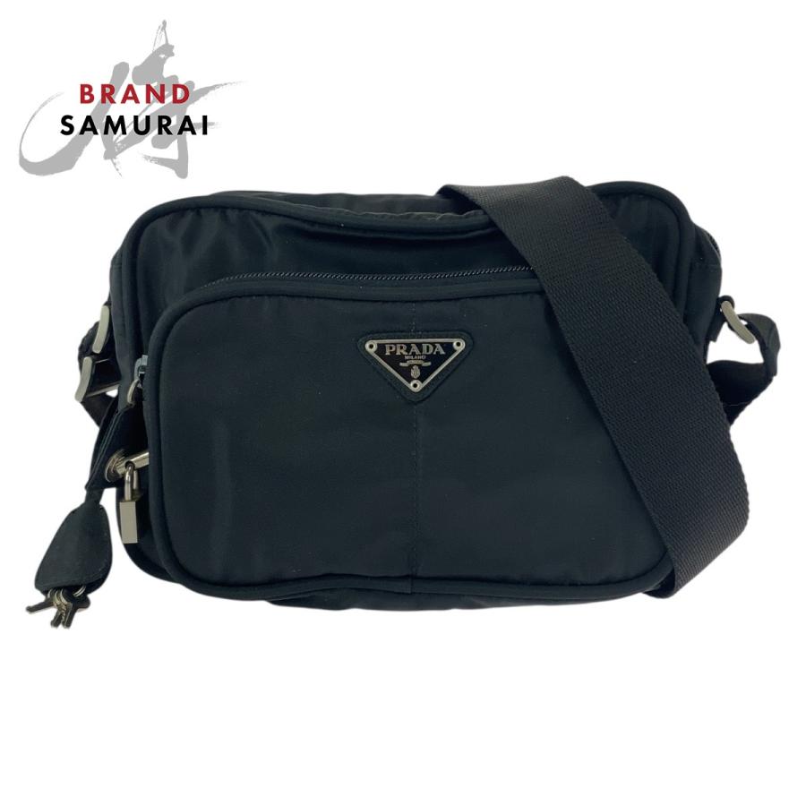 PRADA（プラダ） 美品 テスート 三角ロゴプレート ブラック 黒