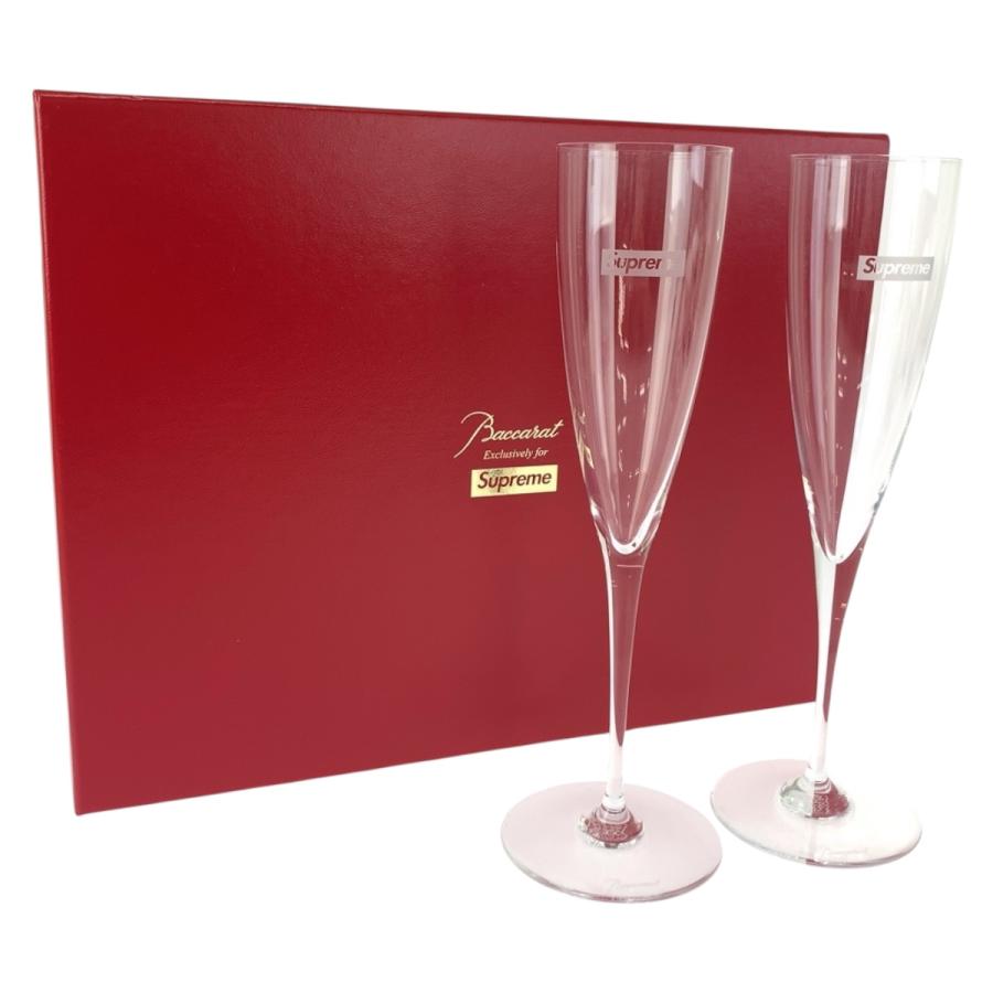 新品未使用 Supreme シュプリーム 19AW Baccarat Dom Perignon Flute Set クリア ガラス シャンパングラス 2本セット メンズ 505560 新品_4