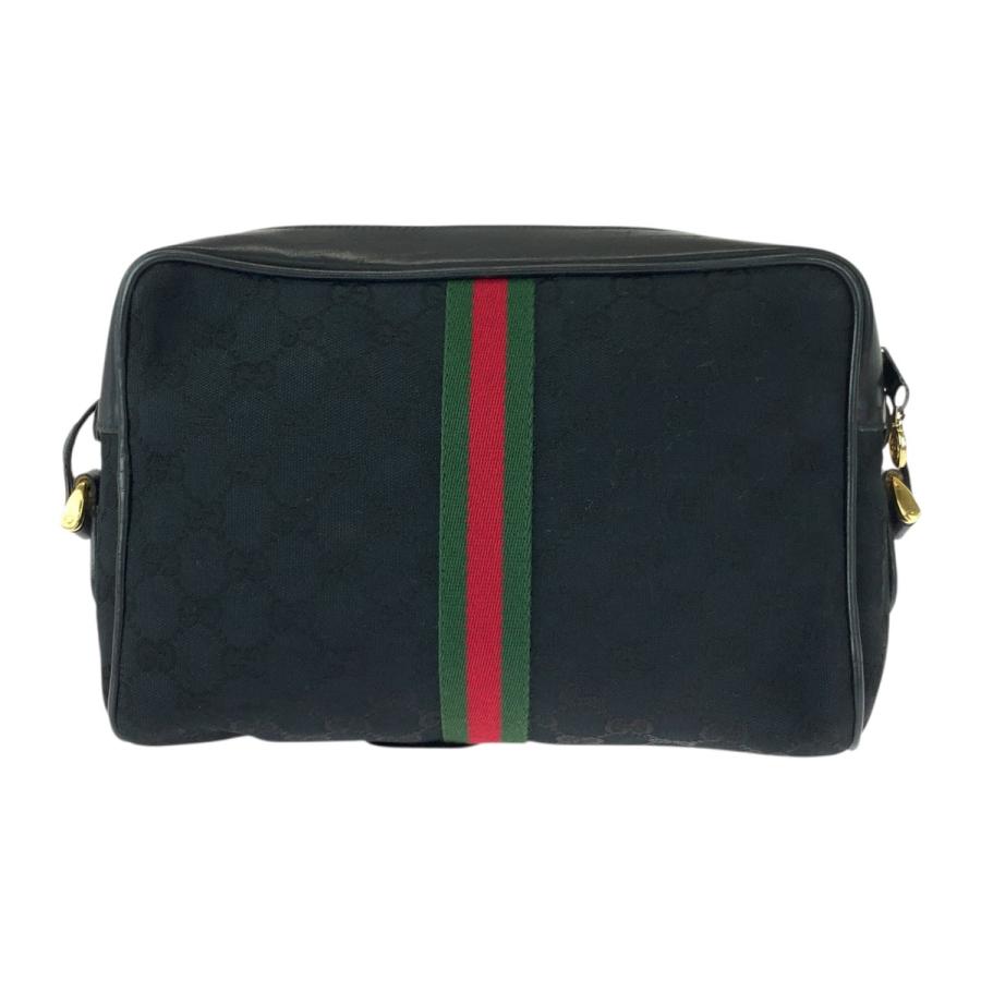 GUCCI グッチ ヴィンテージ オールドグッチ シェリーライン ブラック 黒 ゴールド金具 GGキャンバス/レザー ショルダーバッグ 505602 | GUCCI | 01