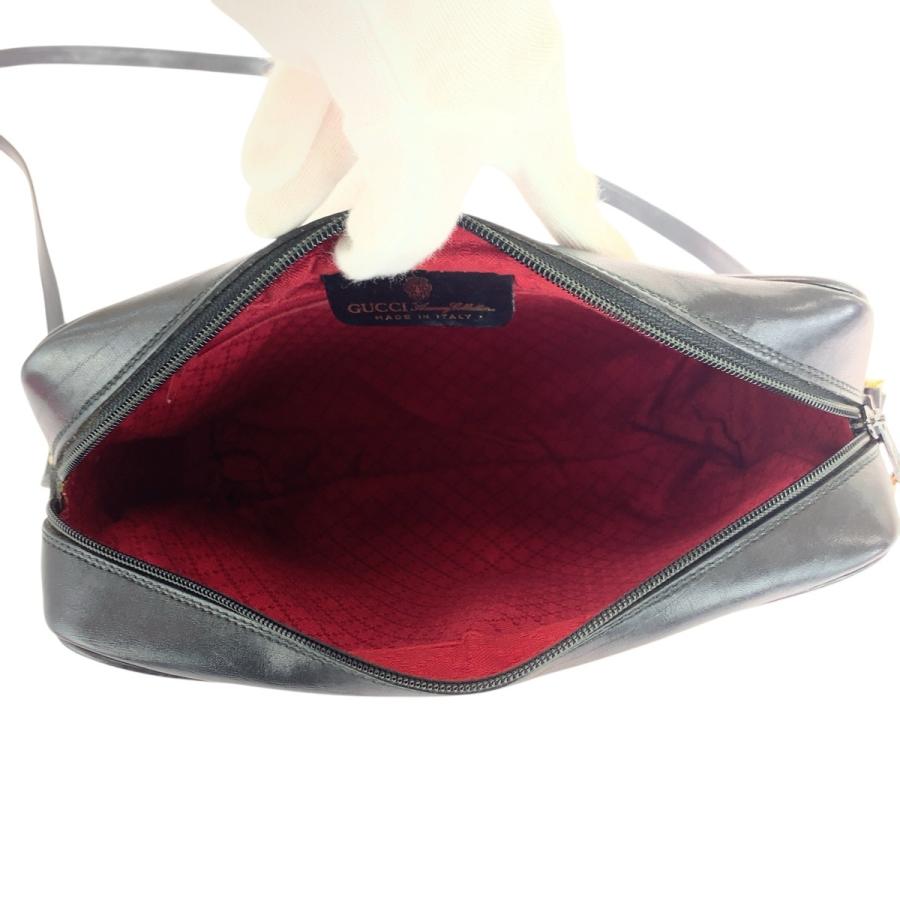 GUCCI グッチ ヴィンテージ オールドグッチ シェリーライン ブラック 黒 ゴールド金具 GGキャンバス/レザー ショルダーバッグ 505602 | GUCCI | 04