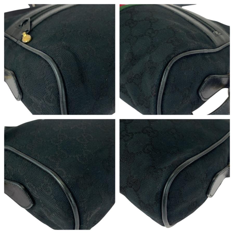 GUCCI グッチ ヴィンテージ オールドグッチ シェリーライン ブラック 黒 ゴールド金具 GGキャンバス/レザー ショルダーバッグ 505602 | GUCCI | 05