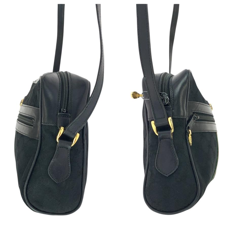 GUCCI グッチ ヴィンテージ オールドグッチ シェリーライン ブラック 黒 ゴールド金具 GGキャンバス/レザー ショルダーバッグ 505602 | GUCCI | 06