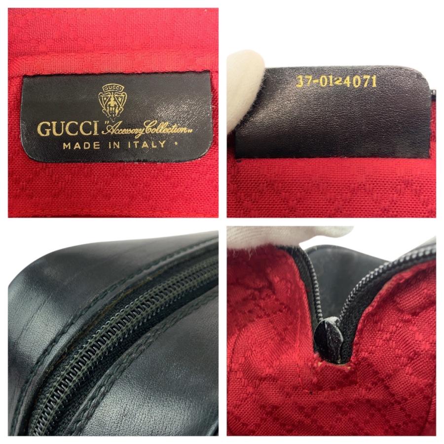 GUCCI グッチ ヴィンテージ オールドグッチ シェリーライン ブラック 黒 ゴールド金具 GGキャンバス/レザー ショルダーバッグ 505602 | GUCCI | 08