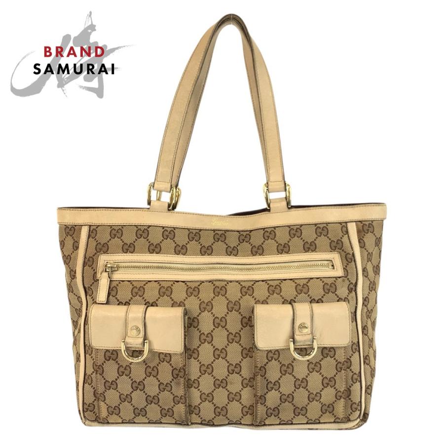 GUCCI（グッチ） ベージュ ゴールド金具 GGキャンバス/レザー 146247