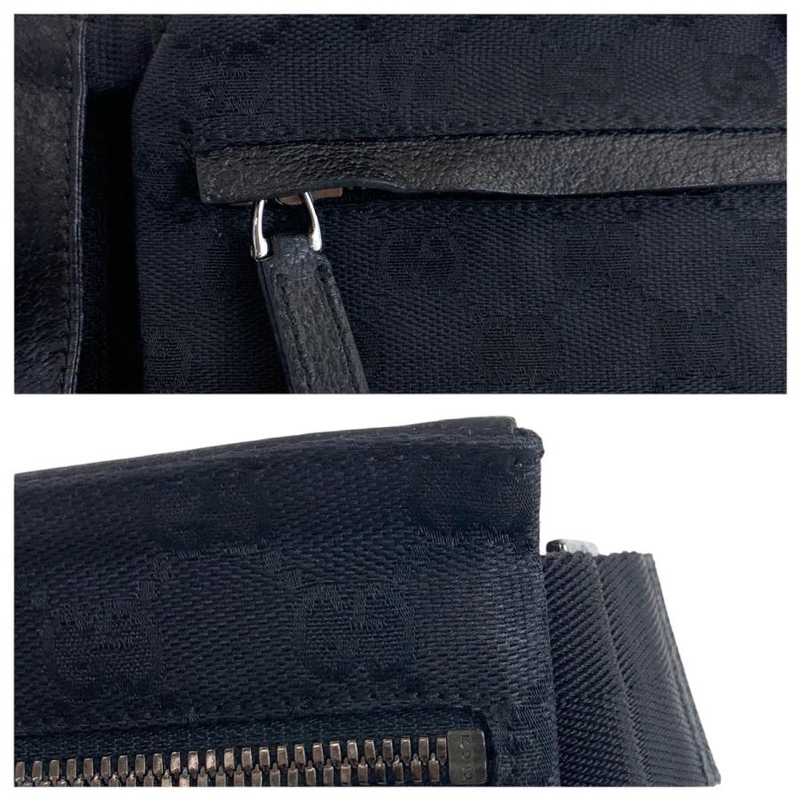 美品 GUCCI グッチ ブラック 黒 シルバー金具 GGキャンバス/レザー 28566 ボディバッグ ウエストポーチ レディース 505677 | GUCCI | 04