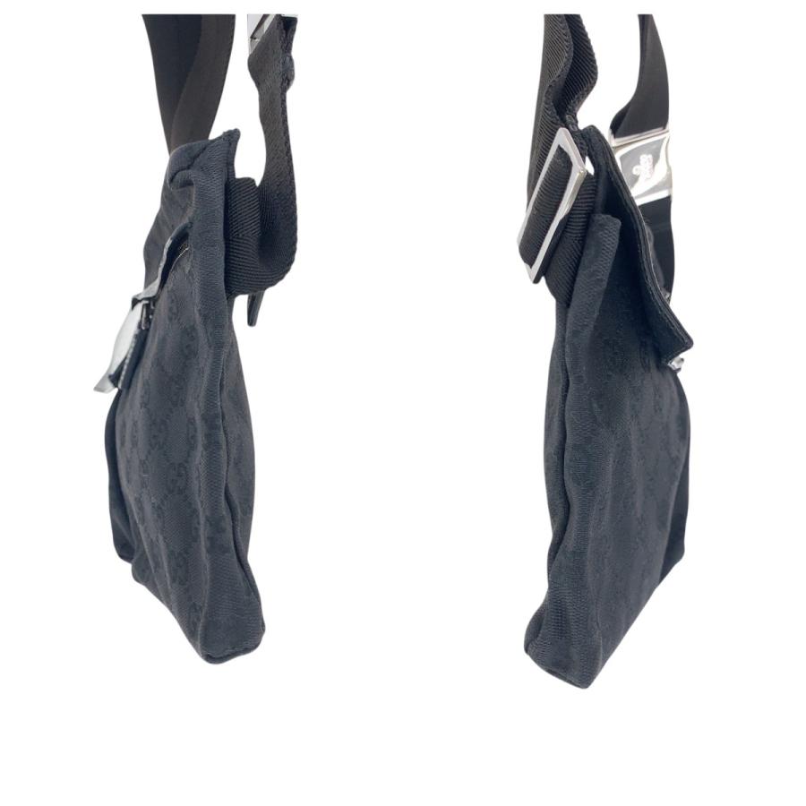 美品 GUCCI グッチ ブラック 黒 シルバー金具 GGキャンバス/レザー 28566 ボディバッグ ウエストポーチ レディース 505677 | GUCCI | 06