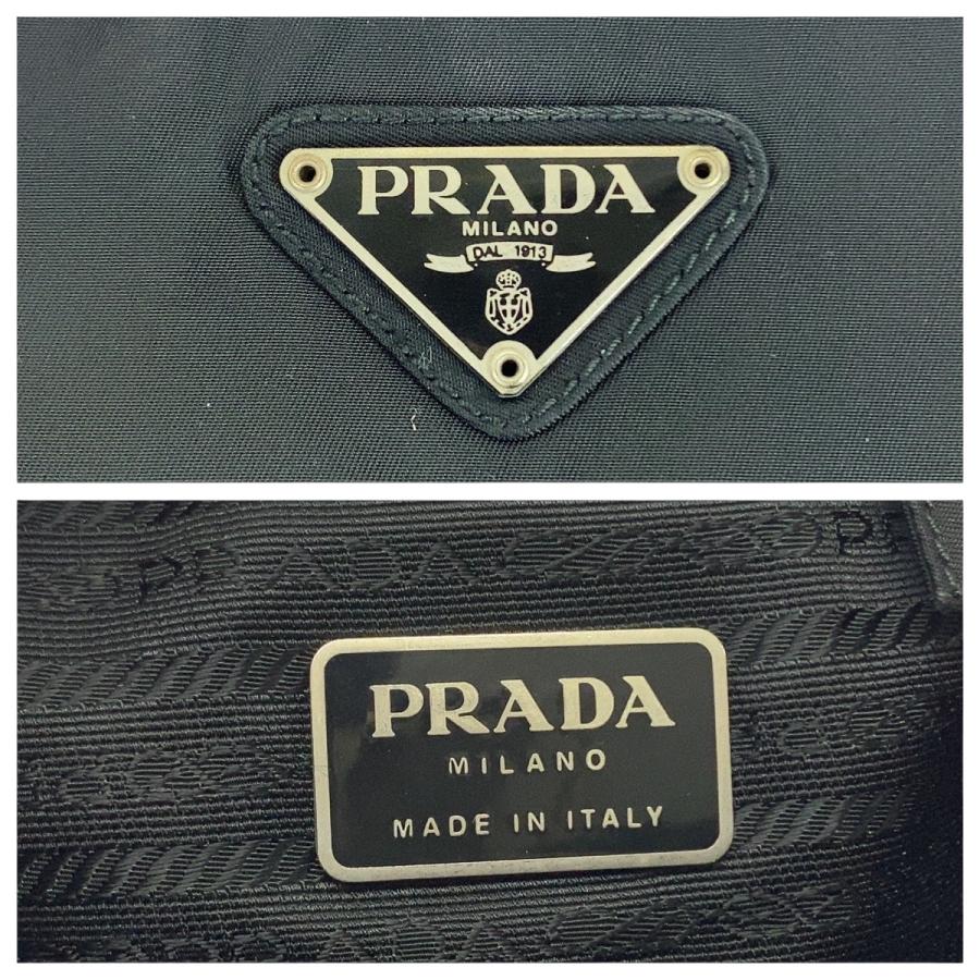PRADA（プラダ） 美品 テスート 三角ロゴプレート ブラック 黒