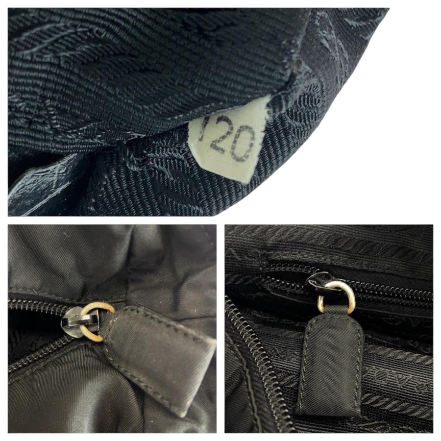 美品　プラダ　ハンド　トート　ショルダー　テスートナイロン　レザー　PRADA PRADA（プラダ） テスート トートバッグ ハンドバッグ ブラック