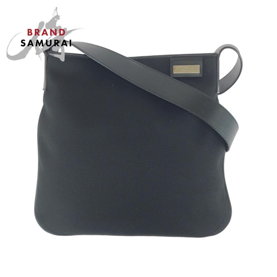 美品 GUCCI グッチ ブラック 黒 シルバー金具 キャンバス/レザー 019 0422 ショルダーバッグ ポシェット レディース 505709 | GUCCI