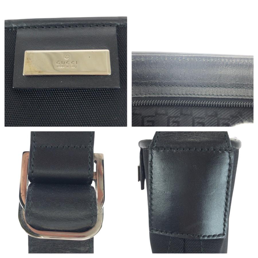 美品 GUCCI グッチ ブラック 黒 シルバー金具 キャンバス/レザー 019 0422 ショルダーバッグ ポシェット レディース 505709 | GUCCI | 06