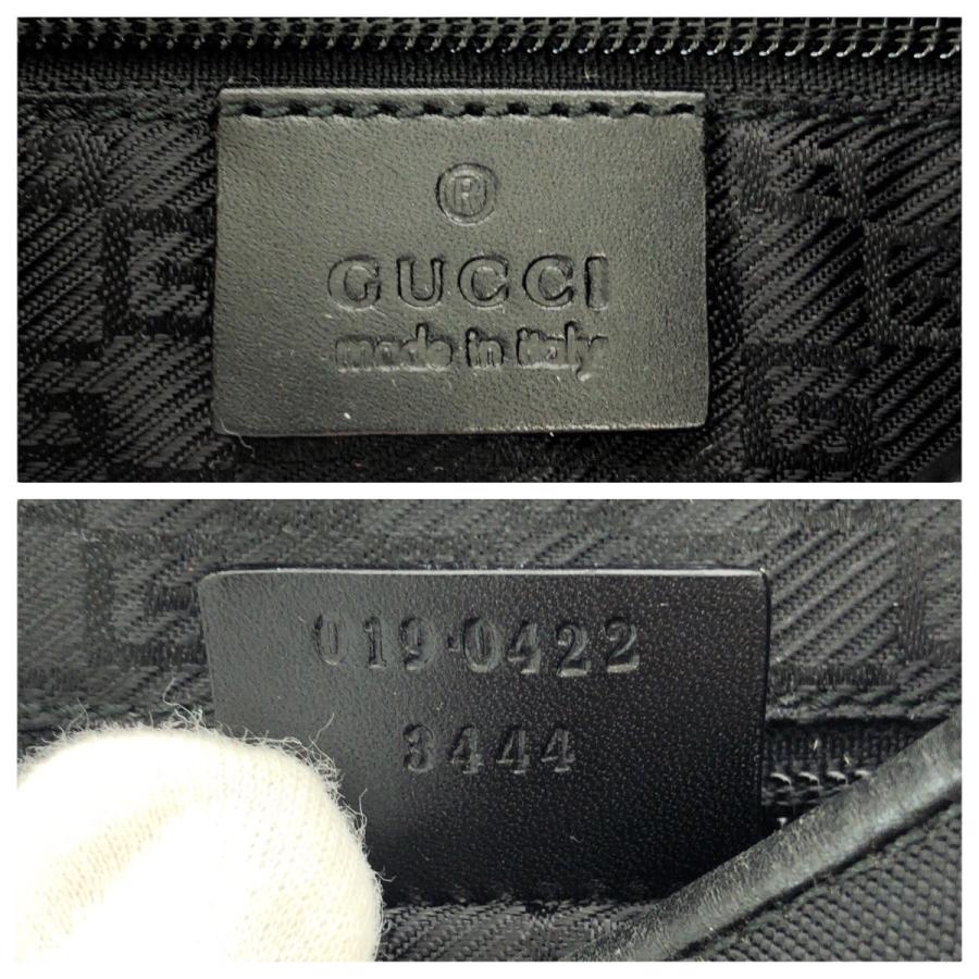 美品 GUCCI グッチ ブラック 黒 シルバー金具 キャンバス/レザー 019 0422 ショルダーバッグ ポシェット レディース 505709 | GUCCI | 07