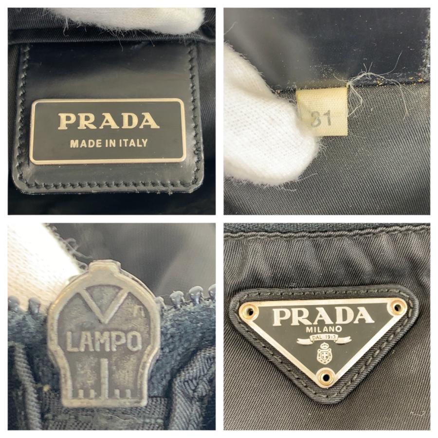 PRADA プラダ テスート 三角ロゴプレート ブラック 黒 シルバー金具 ナイロン ショルダーバッグ ポシェット レディース 505729_3