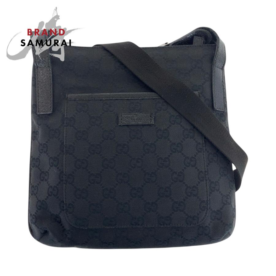 グッチ　ブラックバッグ GUCCI（グッチ） ブラック 黒 シルバー金具 GGキャンバス/レザー