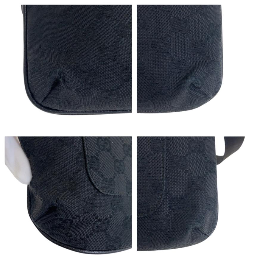 GUCCI グッチ ブラック 黒 シルバー金具 GGキャンバス/レザー 122793 ショルダーバッグ ポシェット レディース 505737_4