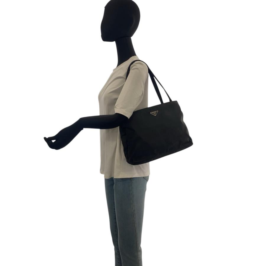 PRADA プラダ テスート 三角ロゴプレート ブラック 黒 シルバー金具  ナイロン トートバッグ ショルダーバッグ  レディース 505755 | PRADA | 03