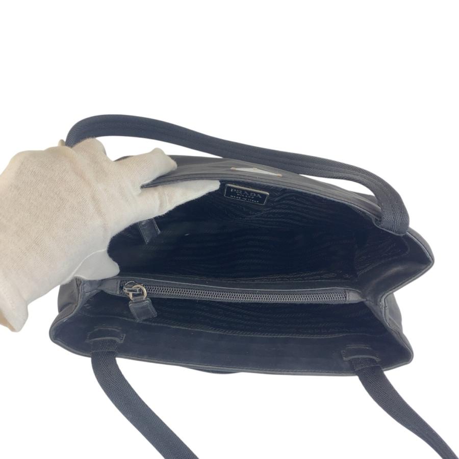 PRADA プラダ テスート 三角ロゴプレート ブラック 黒 シルバー金具  ナイロン トートバッグ ショルダーバッグ  レディース 505755 | PRADA | 04