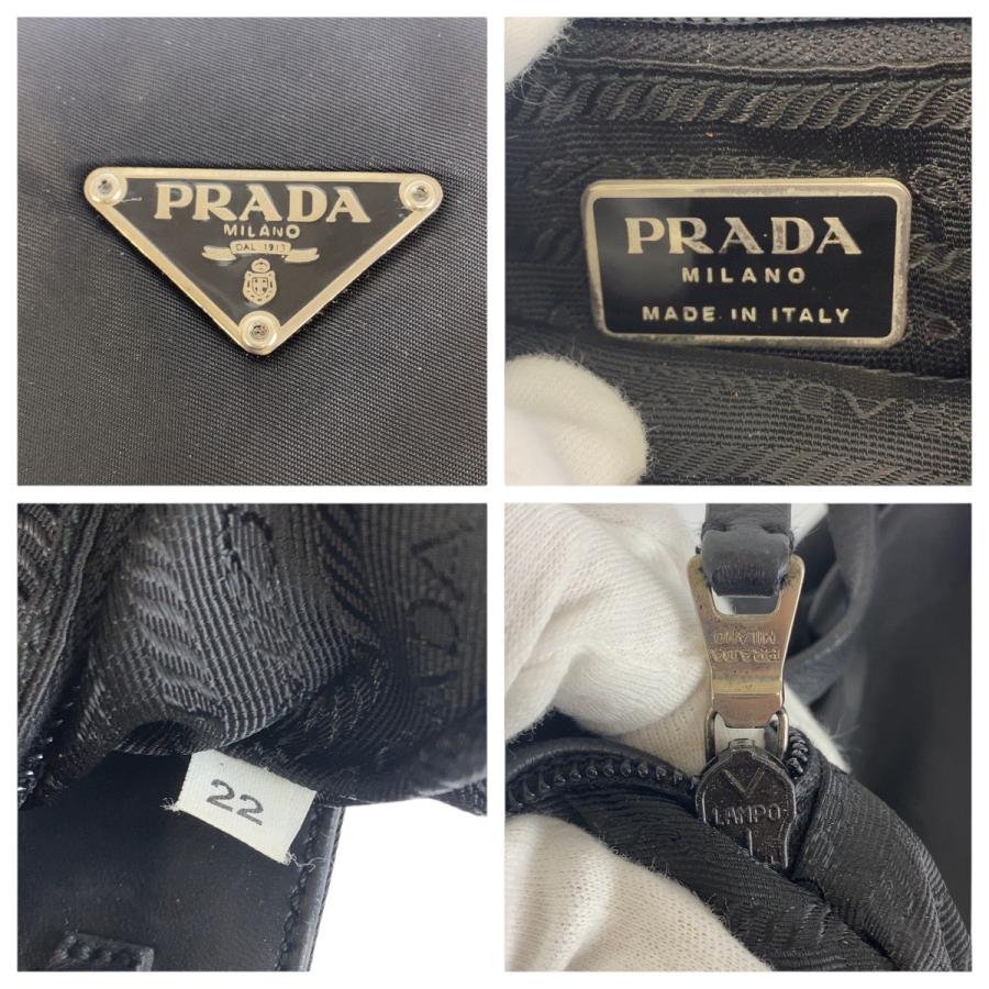 PRADA プラダ テスート 三角ロゴプレート ブラック 黒 シルバー金具  ナイロン トートバッグ ショルダーバッグ  レディース 505755 | PRADA | 08