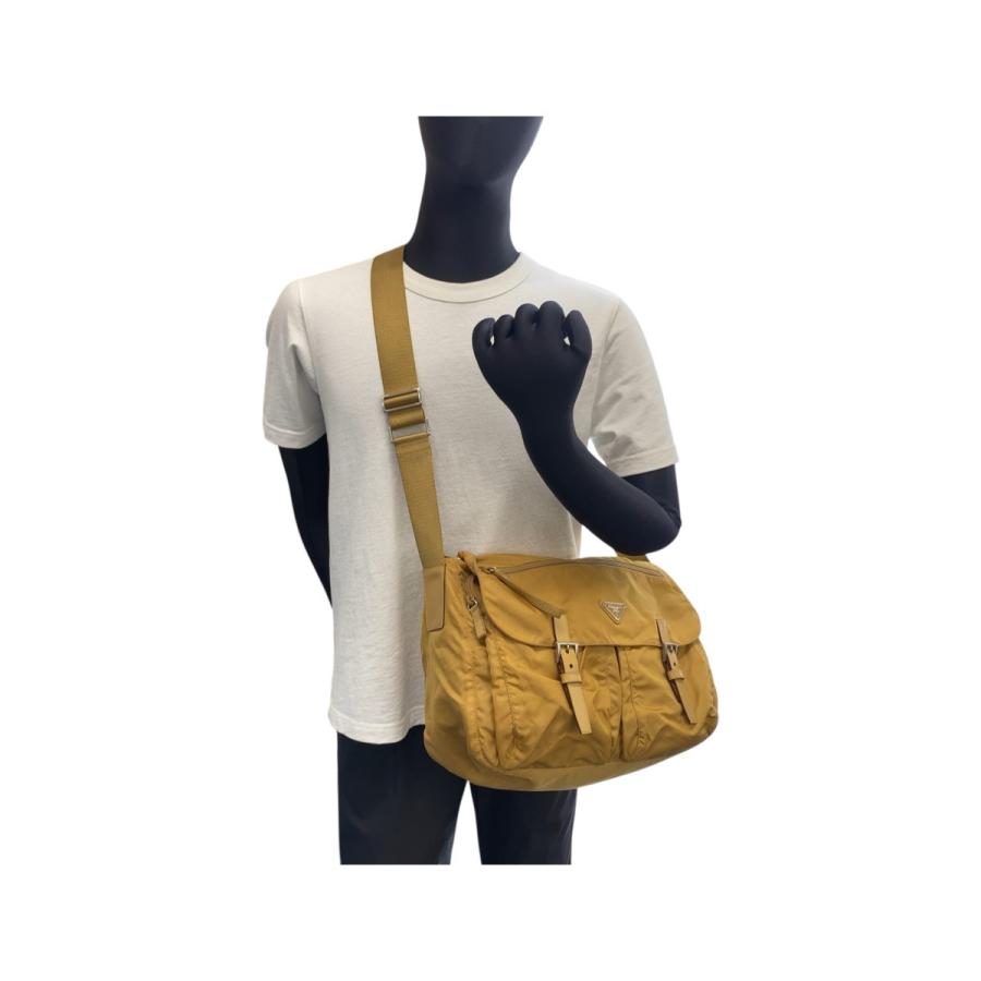 PRADA プラダ テスート 三角ロゴプレート イエロー マスタード シルバー金具 ショルダーバッグ メッセンジャーバッグ メンズ 505798_6