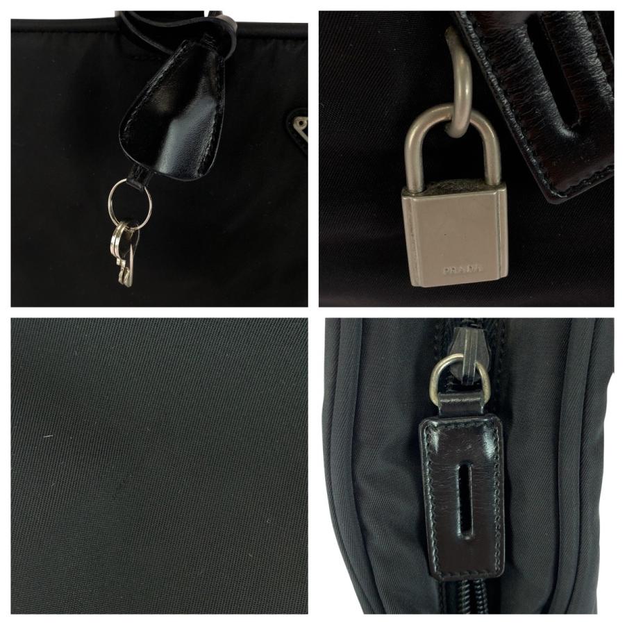 PRADA プラダ テスート 三角ロゴプレート ブラック 黒 シルバー金具  ナイロン トートバッグ ハンドバッグ レディース 505804 | PRADA | 04