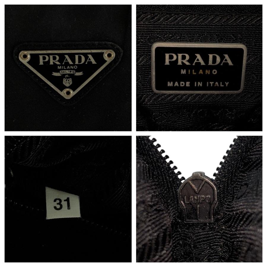 PRADA プラダ テスート 三角ロゴプレート ブラック 黒 シルバー金具  ナイロン トートバッグ ハンドバッグ レディース 505804 | PRADA | 05