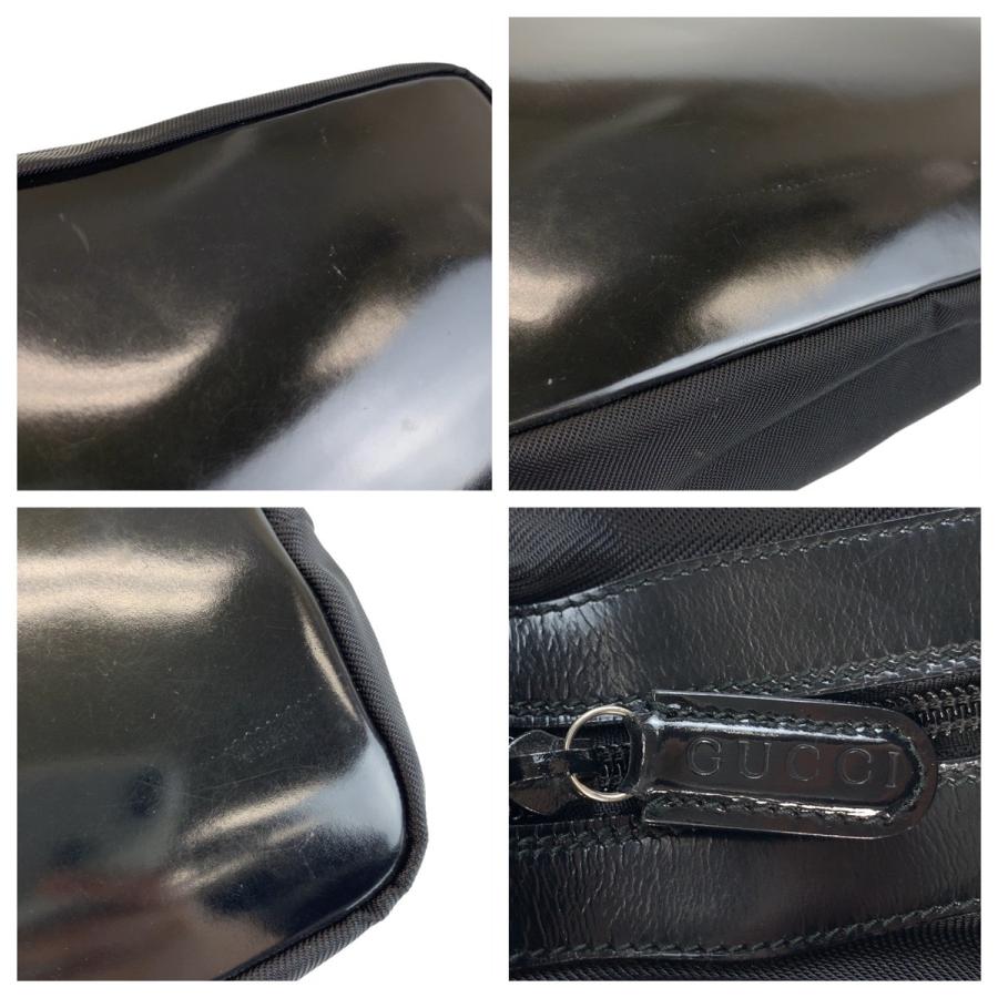 美品 GUCCI グッチ バンブー ブラック 黒 シルバー金具 ナイロン 000 2214 0531 ショルダーバッグ レディース 505810 【中古】 GUCCI（グッチ） 美品 バンブー ブラック 黒 シルバー金具 ナイロン