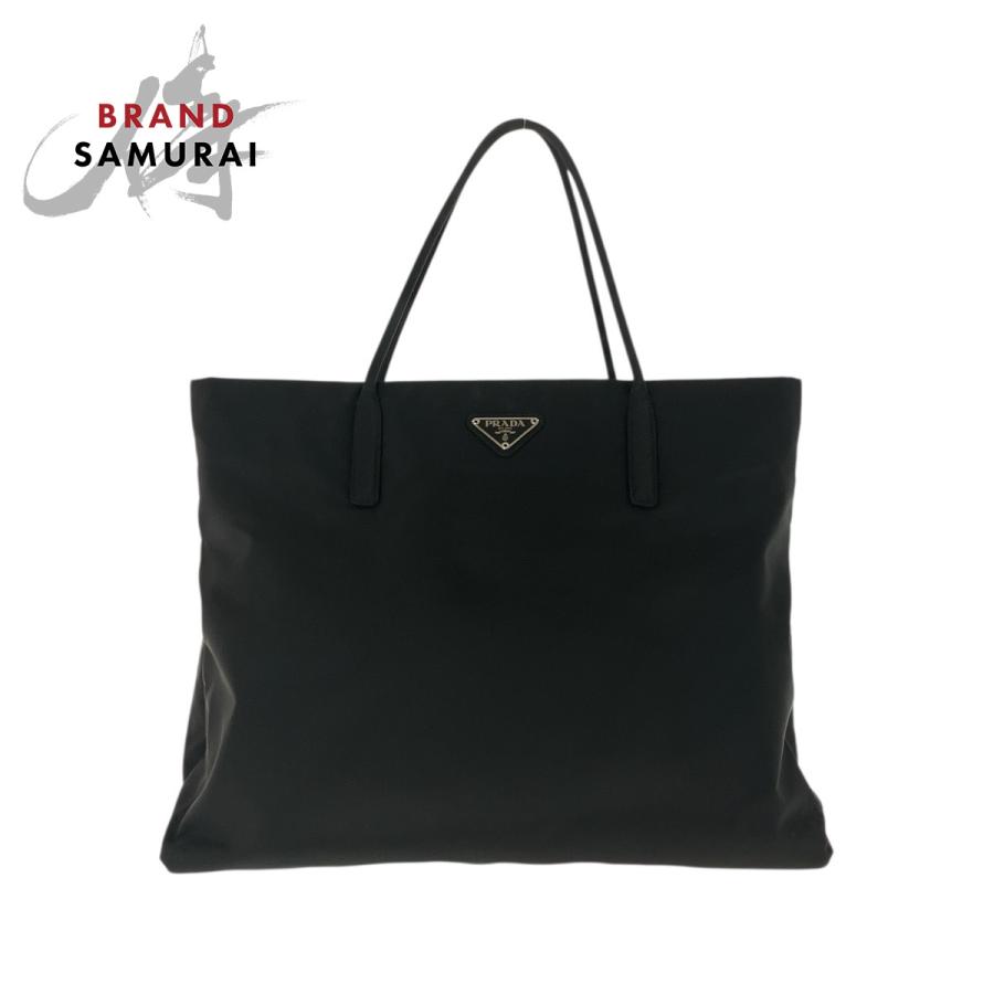 PRADA（プラダ） 美品 テスート 三角ロゴプレート ブラック 黒 