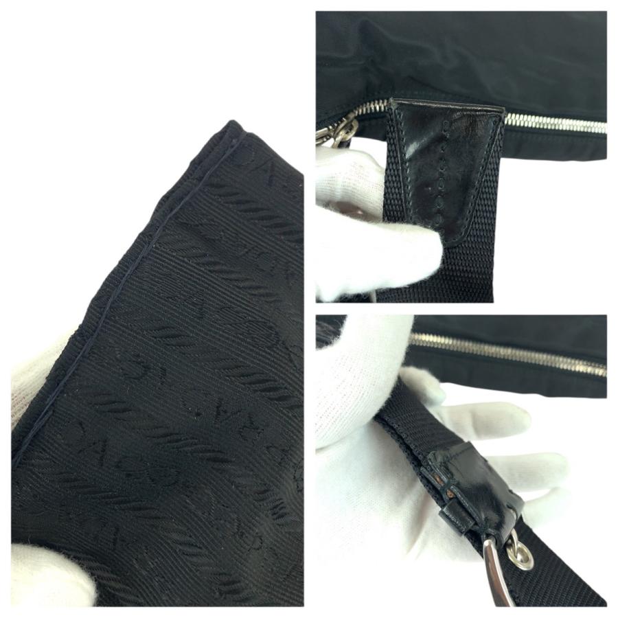 PRADA（プラダ） テスート 三角ロゴプレート ブラック ショルダー